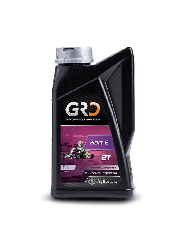 GRO KART 2 2T Grand Prix 100% Synthetic 2-Stroke Engine Oil  Premix API TC JASO FD ISO L-EGD 1 liter 