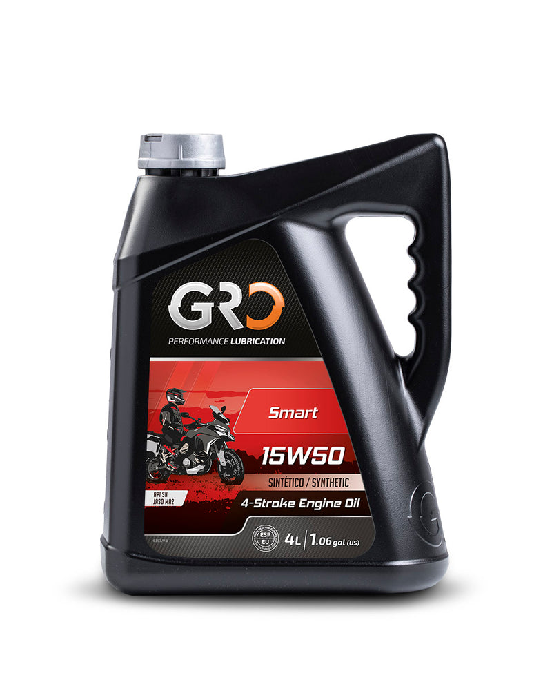 GRO Smart 15W50 Synthetic 4T Motorcycle Motor Oil 4 Liter Performance Lubrication Adventure