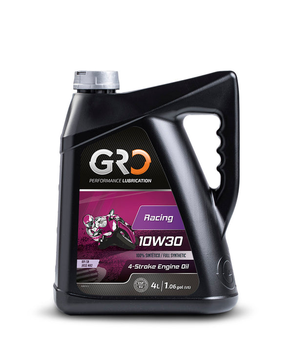 GRO Racing 10W30 100% Synthetic 4T Motorcycle Motor Oil 4 Liter Triple Ester Performance Lubrication