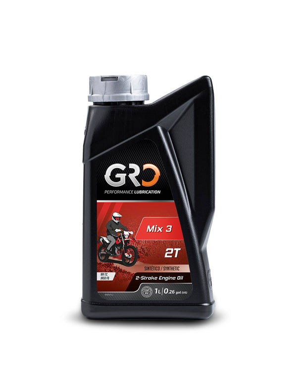 GRO MIX 3 2T Synthetic Off Road 2-Stroke Engine Oil  Premix Injection API TC JASO FD 1 liter 