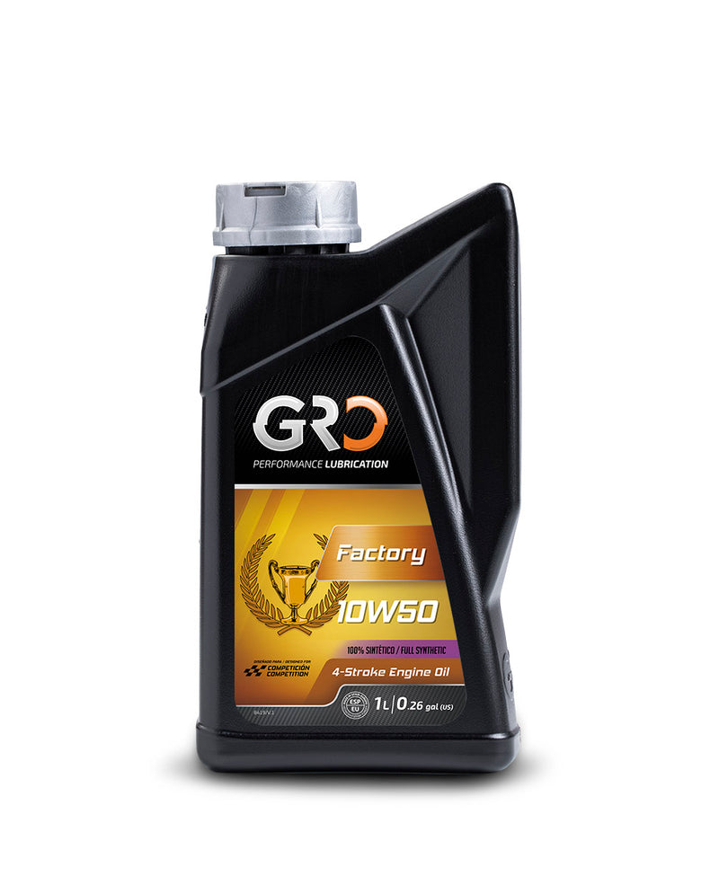 GRO Factory 10W50 100% Synthetic 4T Motorcycle Motor Oil 1 Liter Performance Lubrication