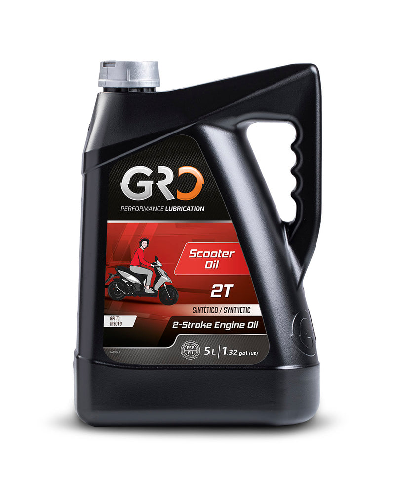 GRO Scooter Oil 2T Synthetic Premix Motor Oil Performance Lubrication 5 Liter Scooter Expert API TC JASO FC