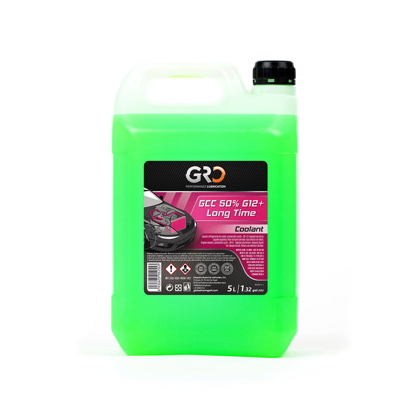 GRO GCC G12+ 50% Long Time 100% organic coolant antifreeze all season Green 5 liter